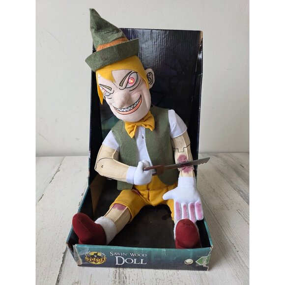 Vintage spirit sawin' wood doll animated light up Halloween animatronic prop uni - Picture 1 of 7